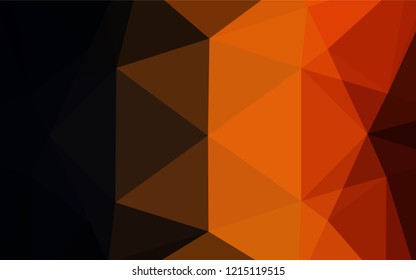 Dark Orange vector abstract mosaic background. Shining illustration, which consist of triangles. The completely new template can be used for your brand book.