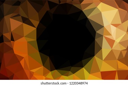 Dark Orange vector abstract mosaic backdrop. Colorful illustration in abstract style with gradient. Triangular pattern for your business design.
