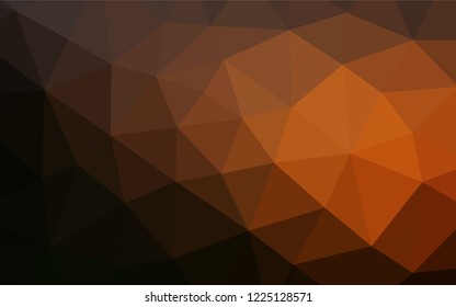 Dark Orange vector abstract mosaic pattern. Brand new colored illustration in blurry style with gradient. The best triangular design for your business.