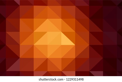 Dark Orange vector abstract mosaic pattern. A sample with polygonal shapes. Template for cell phone's backgrounds.
