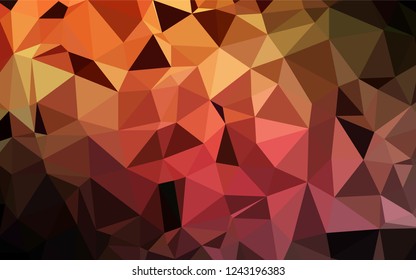 Dark Orange vector abstract mosaic backdrop. A vague abstract illustration with gradient. The best triangular design for your business.