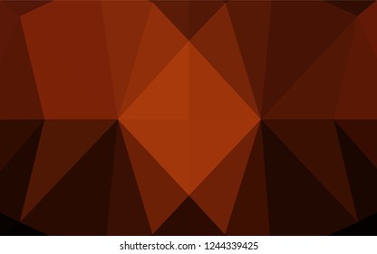 Dark Orange vector abstract mosaic backdrop. A vague abstract illustration with gradient. A completely new template for your business design.