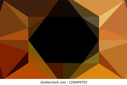 Dark Orange vector abstract mosaic background. Geometric illustration in Origami style with gradient.  The template can be used as a background for cell phones.