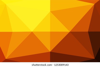 Dark Orange vector abstract mosaic pattern. Shining illustration, which consist of triangles. A completely new template for your business design.