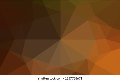 Dark Orange vector abstract mosaic backdrop. Triangular geometric sample with gradient.  Triangular pattern for your business design.