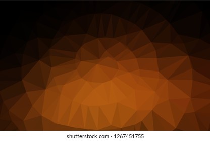 Dark Orange vector abstract mosaic background. Geometric illustration in Origami style with gradient.  The textured pattern can be used for background.