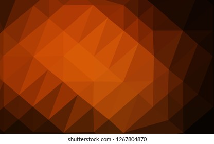 Dark Orange vector abstract mosaic backdrop. Shining illustration, which consist of triangles. Elegant pattern for a brand book.