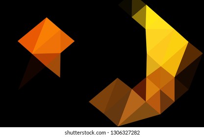 Dark Orange vector abstract mosaic pattern. Colorful illustration in Origami style with gradient.  Template for your brand book.