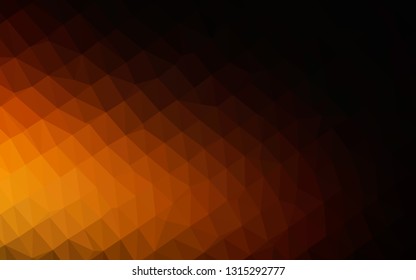 Dark Orange vector abstract mosaic background. Geometric illustration in Origami style with gradient. Completely new template for your business design.