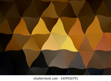 Dark Orange vector abstract mosaic pattern. Triangular geometric sample with gradient.  Brand new style for your business design.