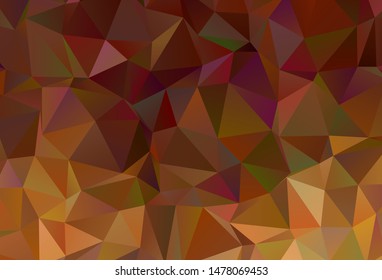 Dark Orange vector abstract mosaic backdrop. Shining colorful illustration with triangles. Polygonal design for your web site.