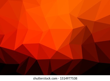 Dark Orange vector abstract mosaic pattern. A sample with polygonal shapes. The best triangular design for your business.