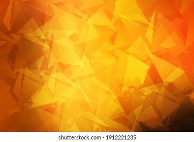 Dark Orange vector abstract mosaic pattern. Creative illustration in halftone style with triangles. Textured pattern for your backgrounds.