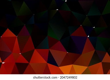 Patrón de mosaico abstracto del vector naranja oscuro. Una ilustración de color completamente nueva en un estilo vago. El mejor diseño triangular para su negocio.