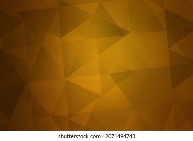 Dark Orange vector abstract mosaic background. Elegant bright polygonal illustration with gradient. Triangular pattern for your design.