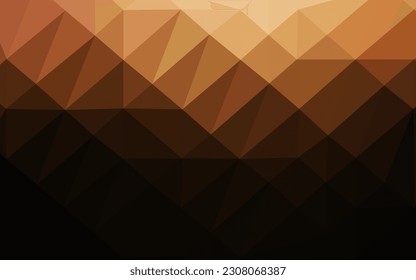 Patrón de mosaico abstracto del vector naranja oscuro. Muestra geométrica triangular con gradiente.  Patrón triangular para el diseño de su negocio.