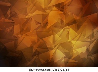 Dark Orange vector abstract mosaic pattern. A sample with polygonal shapes. Best triangular design for your business.