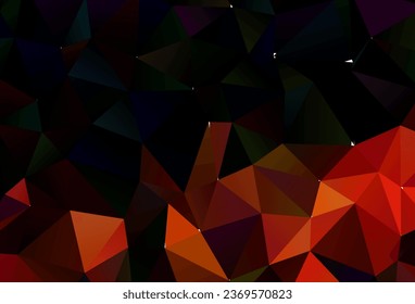 Dark Orange vector abstract mosaic background. Triangular geometric sample with gradient.  Completely new design for your business.