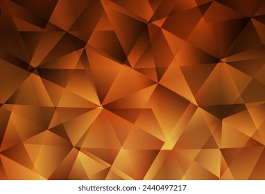 Fondo abstracto del mosaico del vector del naranja oscuro. Ilustración poligonal brillante, que consiste en triángulos. Un diseño completamente nuevo para su folleto.