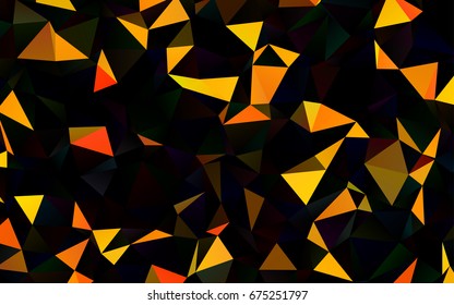 Dark Orange vector abstract mosaic pattern. Shining illustration, which consist of triangles. A completely new design for your business.