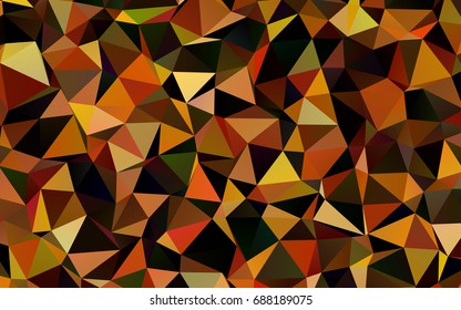 Dark Orange vector abstract mosaic pattern. Shining illustration, which consist of triangles. The template can be used as a background for cell phones.