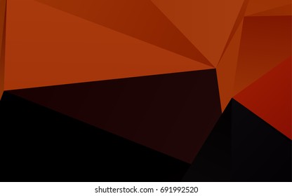 Dark Orange vector abstract mosaic background. Colorful illustration in abstract style with gradient. Triangular pattern for your business design.