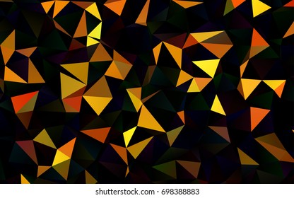 Dark Orange vector abstract mosaic background. Creative illustration in halftone style with gradient. The best triangular design for your business.