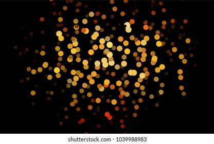 Dark Orange vector abstract pattern with circles. Geometry template for your business design. Background with colored spheres.