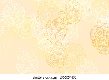 Dark Orange vector abstract pattern with leaves. Flowers with gradient on white background. Elegant pattern for your brand book.