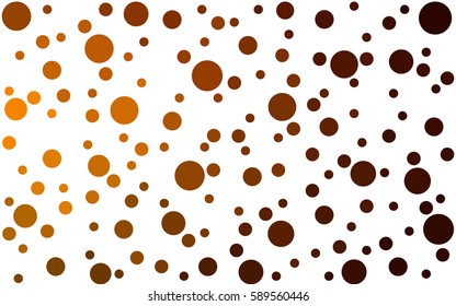 Dark Orange vector abstract pattern with circles. Geometry template for your business design. Background with colored spheres.