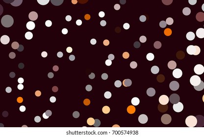 Dark Orange vector abstract pattern with circles. Geometry template for your business design. Background with colored spheres.