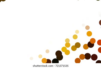 Dark Orange vector abstract pattern with circles. Geometry template for your business design. Background with colored spheres.