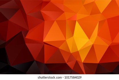 Dark Orange vector abstract polygonal background. An elegant bright illustration with gradient. The textured pattern can be used for background.