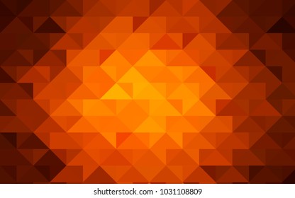 Dark Orange vector abstract polygonal background. A sample with polygonal shapes. The elegant pattern can be used as part of a brand book.