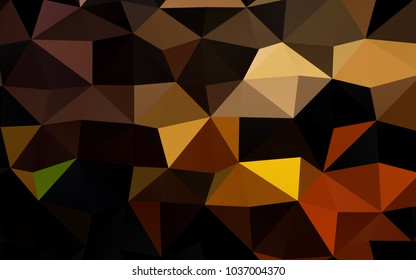 Dark Orange vector abstract polygonal background. Glitter abstract illustration with an elegant design. The best triangular design for your business.