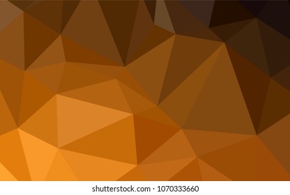 Dark Orange vector abstract polygonal template. A completely new color illustration in a  polygonal style. The best triangular design for your business.