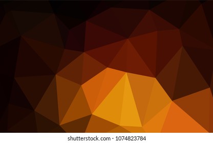 Dark Orange vector abstract polygonal template. Geometric illustration in Origami style with gradient.  Brand-new design for your business.