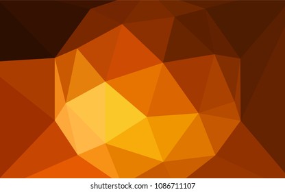Dark Orange vector abstract polygonal template. Shining colorful illustration with triangles. Brand new design for your business.
