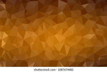 Dark Orange vector abstract polygonal pattern. Glitter abstract illustration with an elegant triangles. Brand new design for your business.
