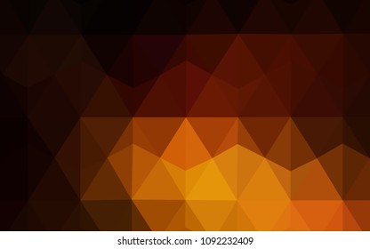 Dark Orange vector abstract polygonal template. Colorful abstract illustration with triangles. Completely new template for your banner.