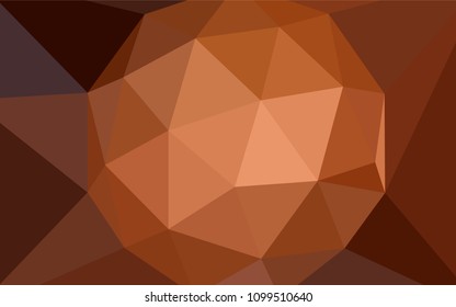 Dark Orange vector abstract polygonal background. Glitter abstract illustration with an elegant triangles. Completely new template for your banner.