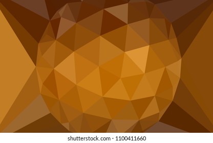 Dark Orange vector abstract polygonal template with a gem in a centre. Illustration in Origami style with gradient. New template for your brand book.