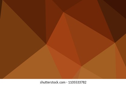 Dark Orange vector abstract polygonal pattern. Creative illustration in halftone style with triangles. Triangular pattern for your design.