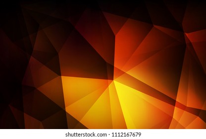 Dark Orange vector abstract polygonal template. A completely new color illustration in a polygonal style. Polygonal design for your web site.