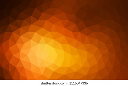 Dark Orange vector abstract polygonal template. Colorful illustration in abstract style with triangles. A new texture for your web site.