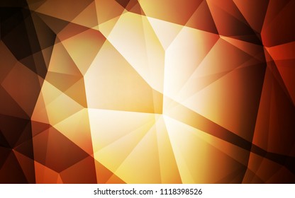 Dark Orange vector abstract polygonal template. Geometric illustration in Origami style with gradient.  New template for your brand book.