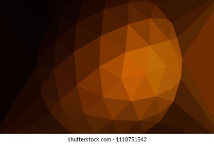 Dark Orange vector abstract polygonal background with a gem in a centre. Colorful illustration with gradient. A completely new design for your leaflet.