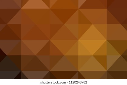 Dark Orange vector abstract polygonal background. Shining polygonal illustration, which consist of triangles. Polygonal design for your web site.