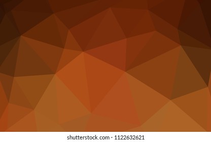 Dark Orange vector abstract polygonal pattern. Shining colorful illustration with triangles. Template for cell phone's backgrounds.