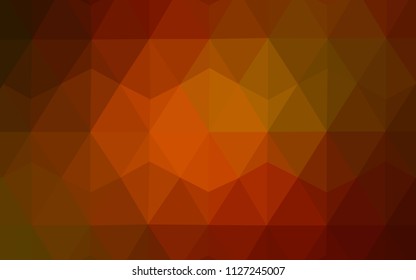 Dark Orange vector abstract polygonal pattern. Triangular geometric sample with gradient.  Best triangular design for your business.